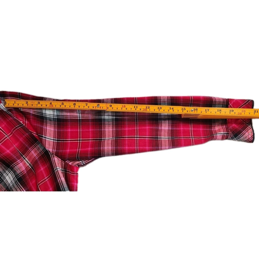 Victoria's Secret Red Plaid Flannel Sleep Shirt Nightshirt Women's XS Long - Picture 10 of 10